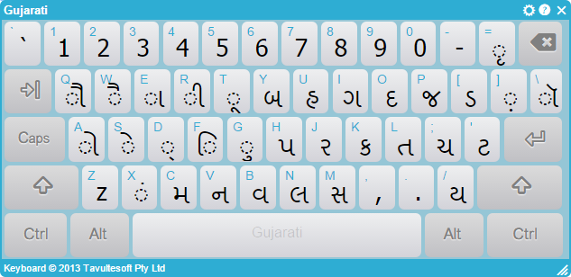 Gujarati keyboard on keymanweb.com