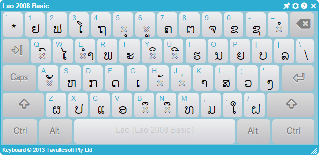 Lao keyboard with substituted base