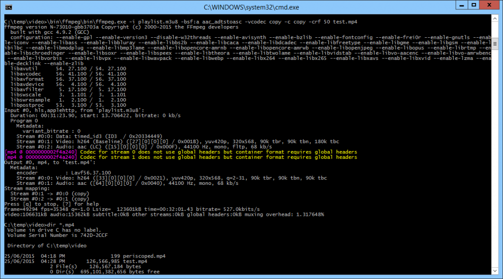 ffmpeg vcodec