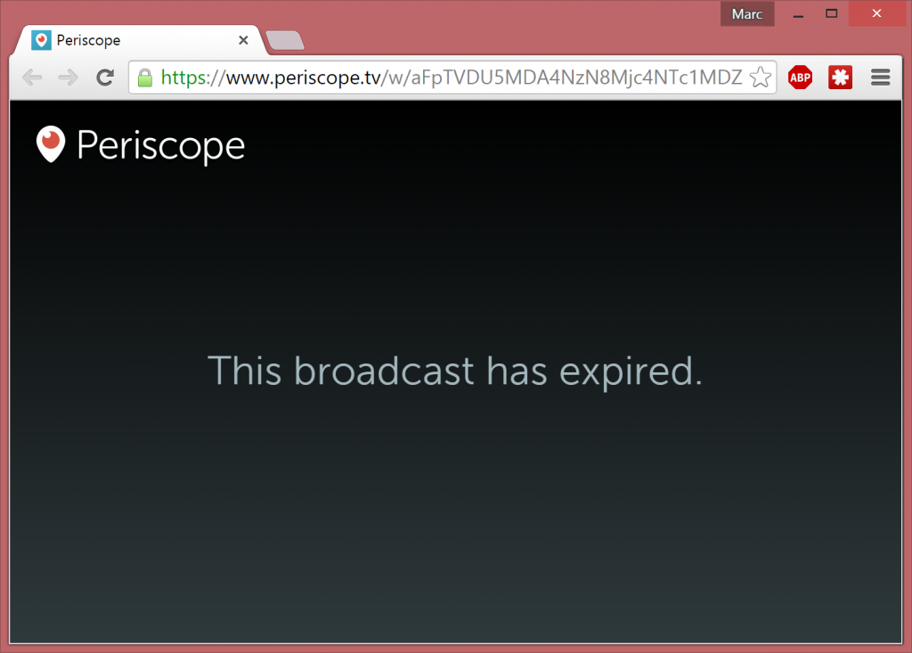 The broadcast has expired