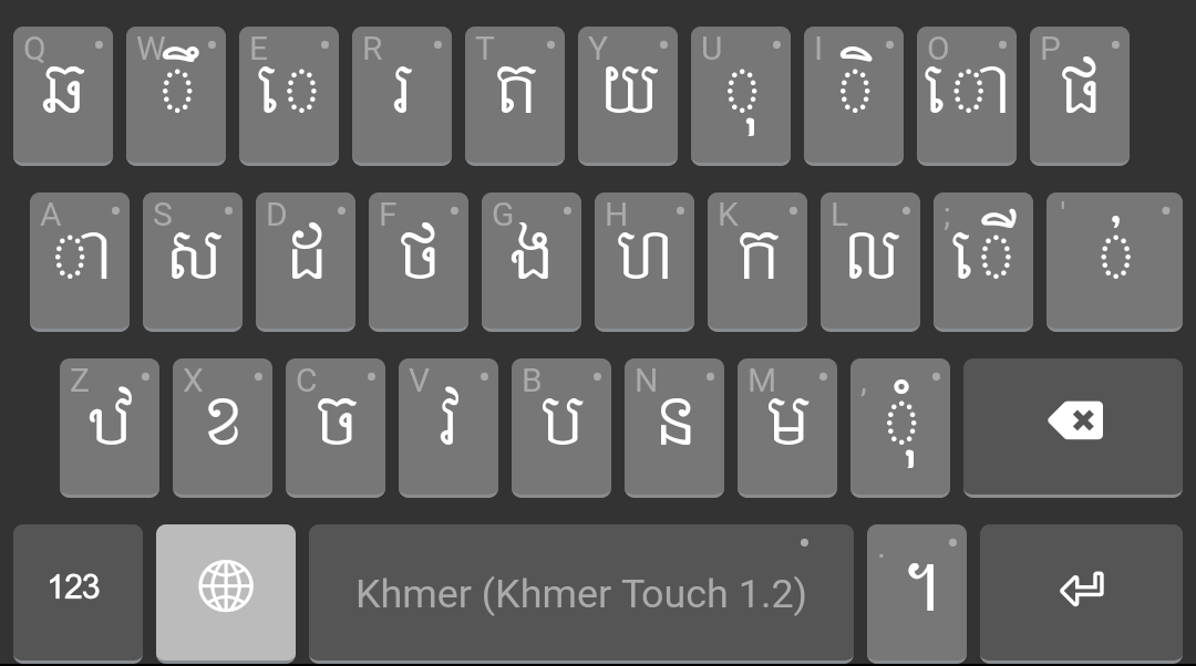 Khmer unicode keyboard nida 2.0